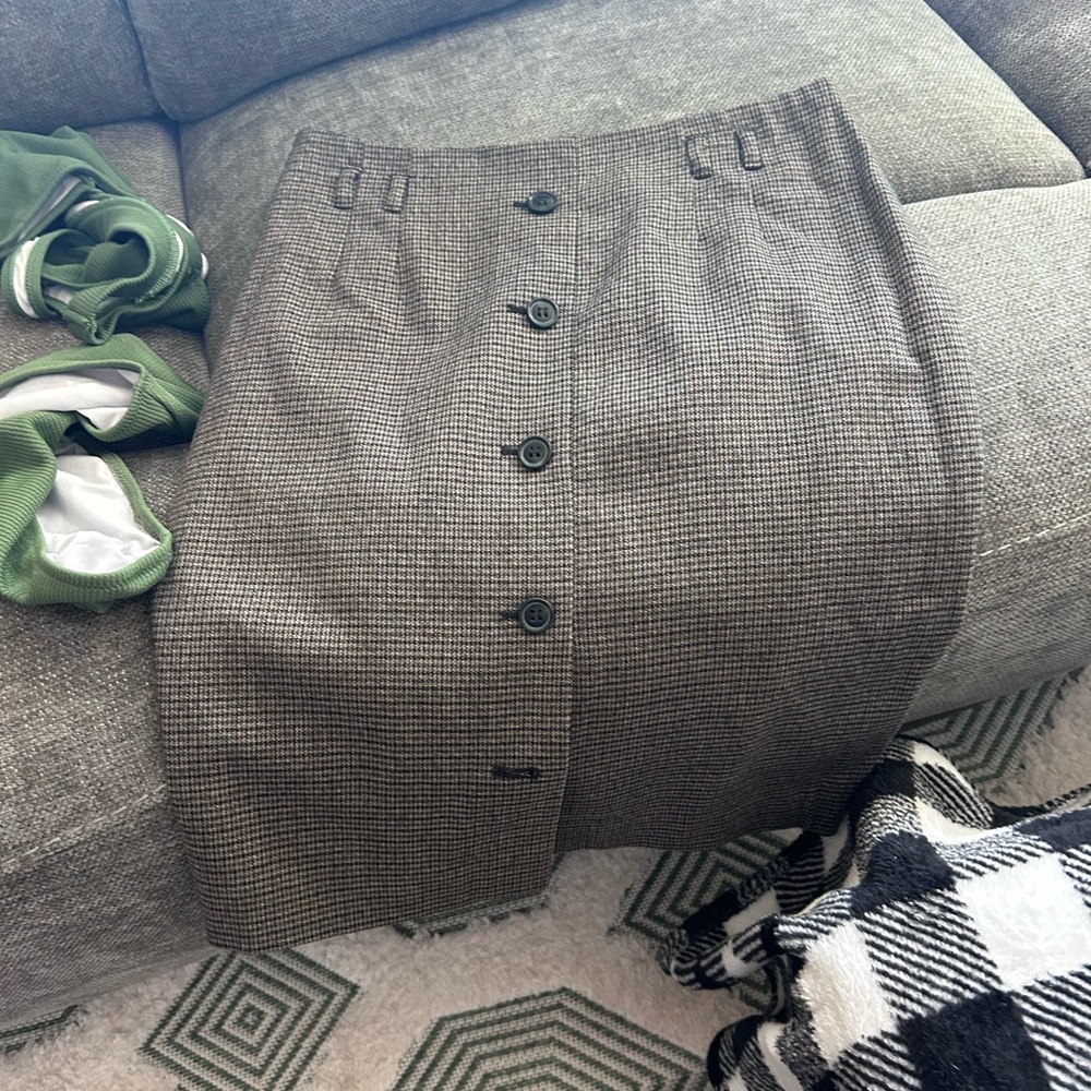 Gray Midi Pencil Skirt for Work